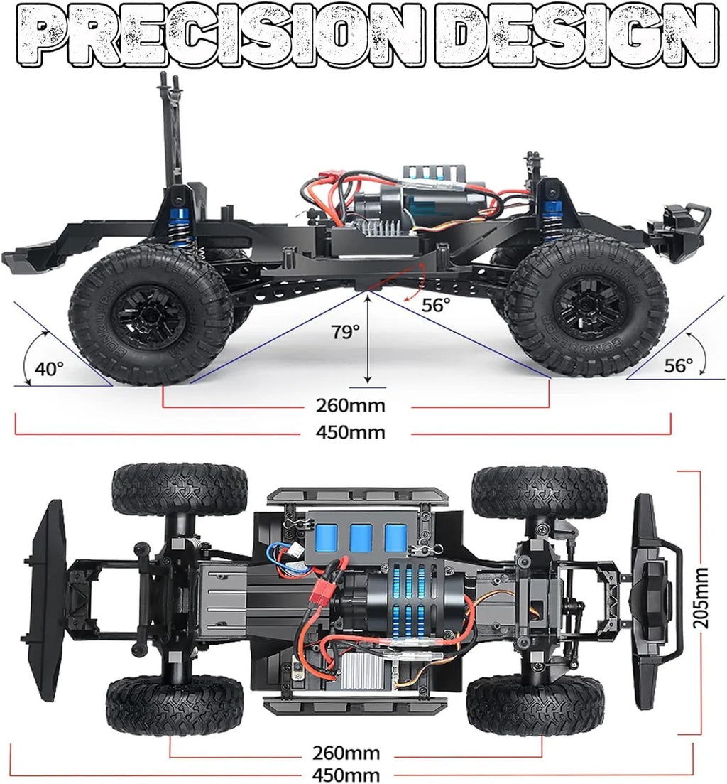 1/10 Scale Large RC Rock Crawler – 4WD Off-Road Beast Climbing Truck