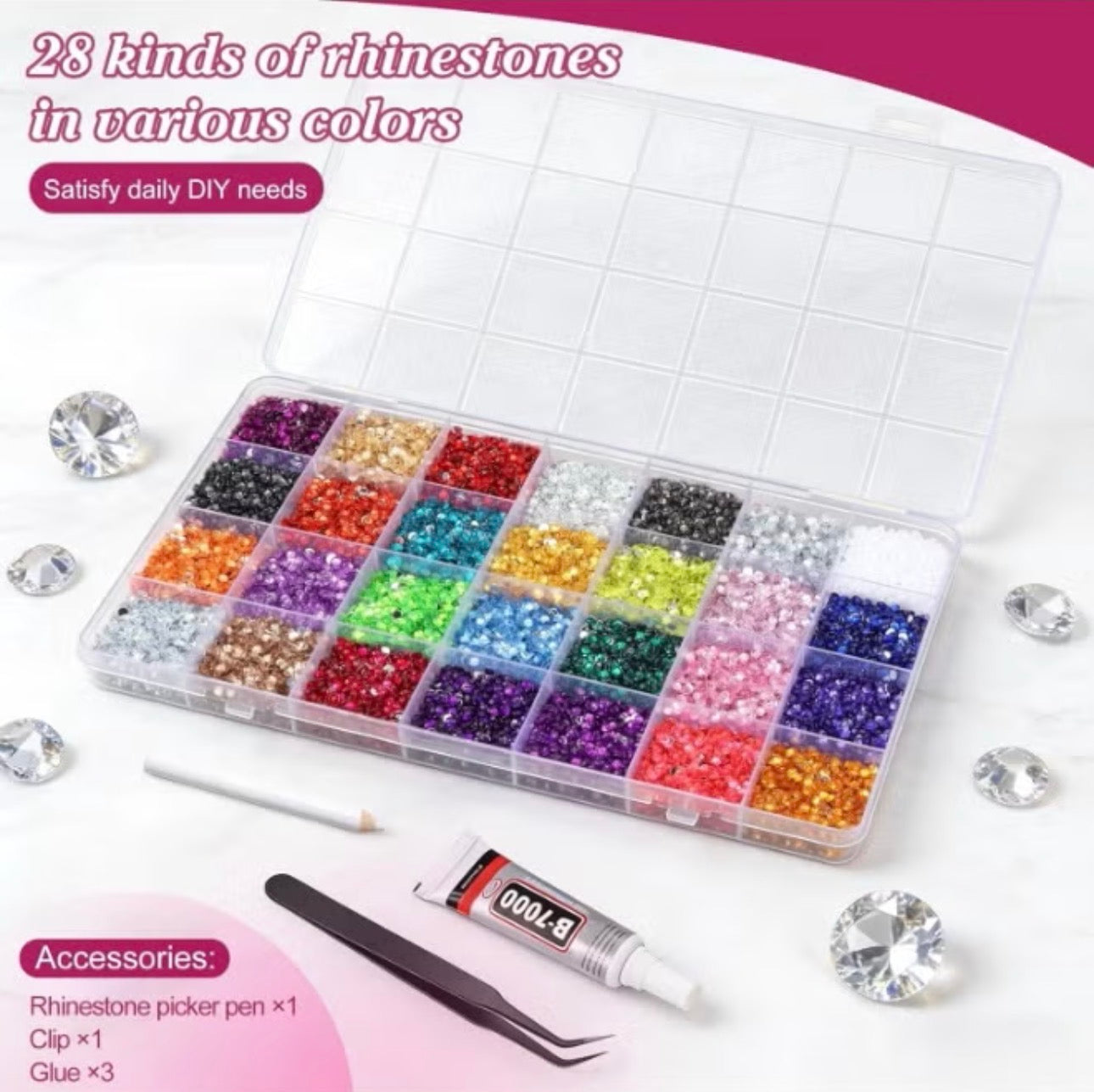 Resin Jelly Rhinestone 28 colors 3mm