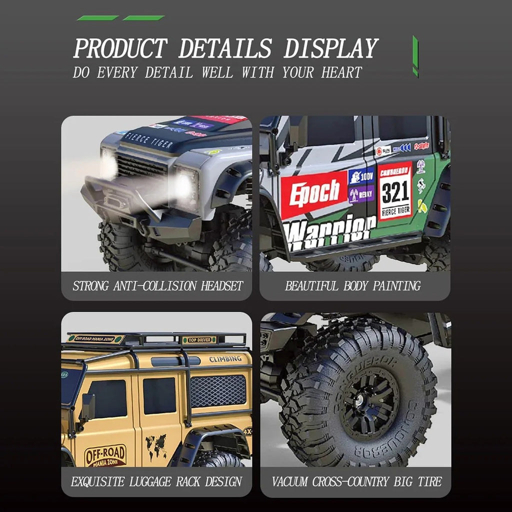 1/10 Scale Large RC Rock Crawler – 4WD Off-Road Beast Climbing Truck
