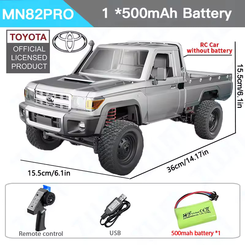 Toyota LC 1:12 Full Scale RC CAR  MN82 PRO Controllable Headlights 2.4G 4WD Off-Road