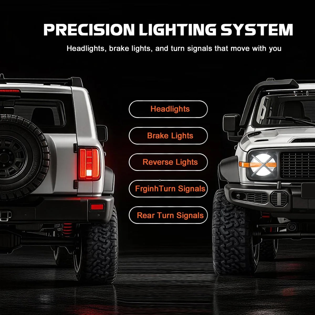 MN300 1/12 Scale 4x4 RC Crawler – Hobby Grade Wrangler-Style Off Road Remote Control Truck (2-Speed, LED Lights)